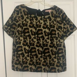 Sparkle leopard top from Anthropologie